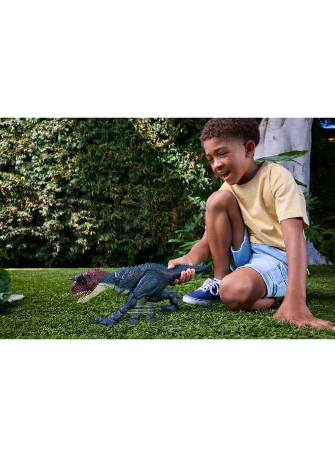 JURASSIC WORLD Dinosaur Action Figure, Running & Biting Carnotaurus with Roar Sounds, Charge N Chomp, Digital Play - Image 2
